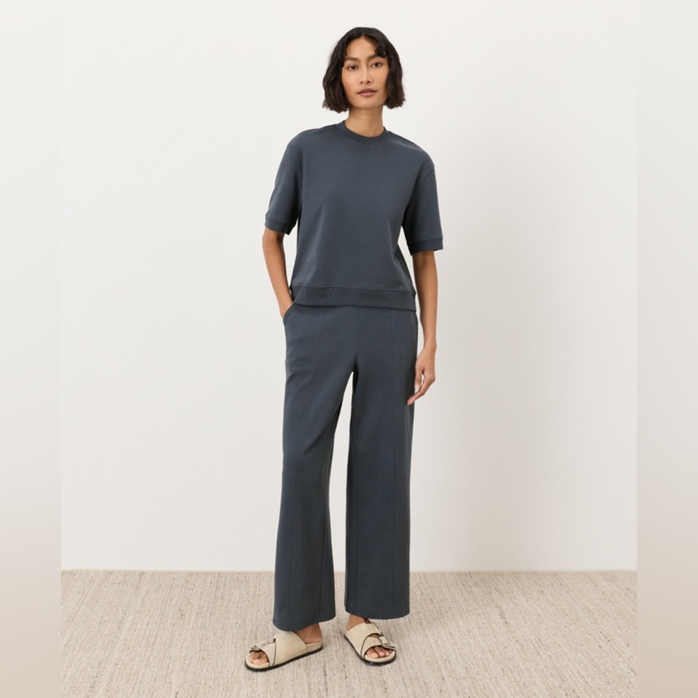 Pact Blue Airplane Tee and Wide Leg Pant Set - Small